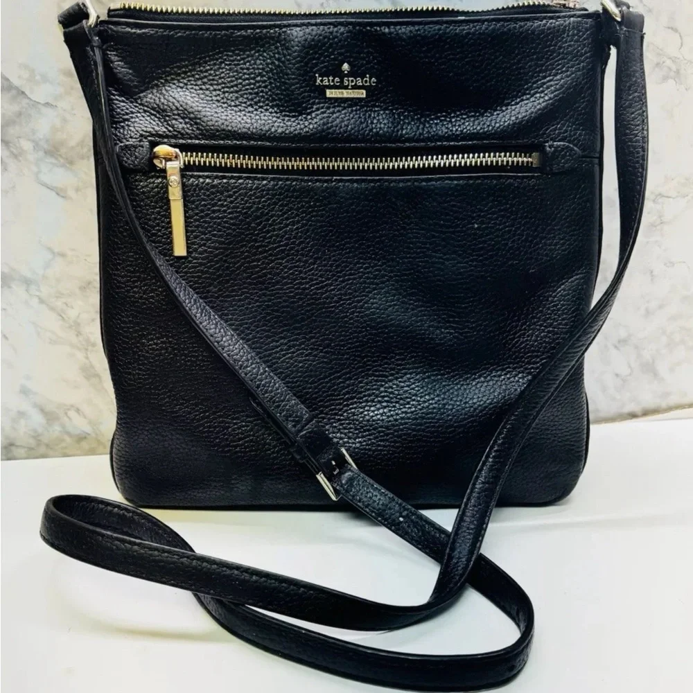 Kate Spade Pebbled Leather Crossbody Bag, Black